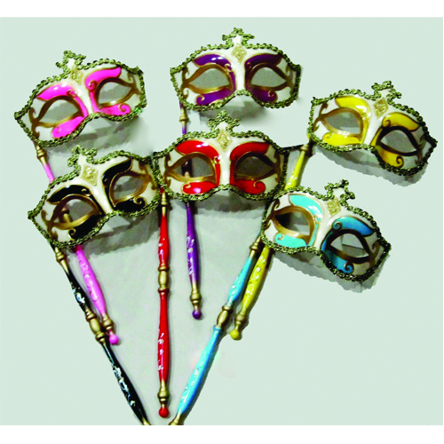 MASQUE DE COMEDIA SUR BATON - ASSORTIES - PAQUET DE 12
