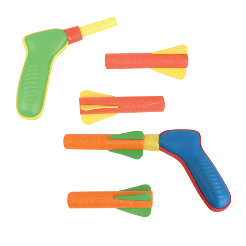 FOAM DART LAUNCHER 4" - ASSORTED - PACK OF 12