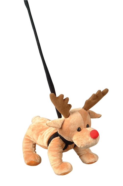 RENNE 12" EN PELUCHE SUR LAISSE