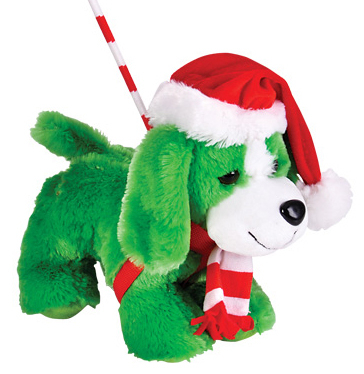 CHIEN DE NOEL EN LAISSE - VERT