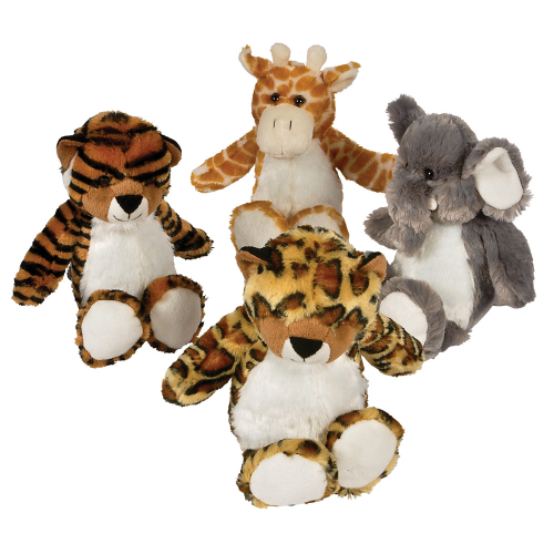 PELUCHE ANIMAUX DE LA JUNGLE 11" - ASSORTIES - PAQUET DE 12