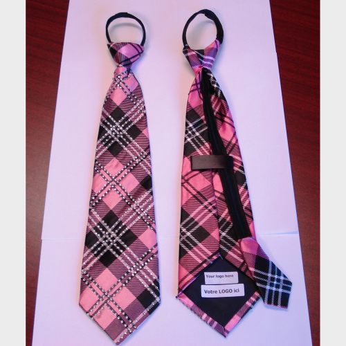 CRAVATE BLING A CARREAUX - ROSE - (DISC.)