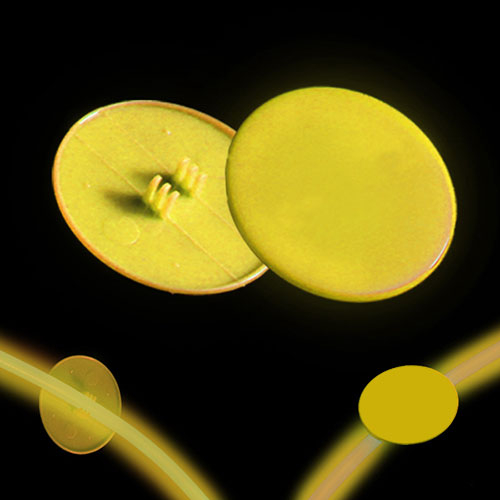 MEDAILLON AVEC CLIP POUR COLLIER OU BRACELET GLOW - JAUNE - PAQUET DE 50