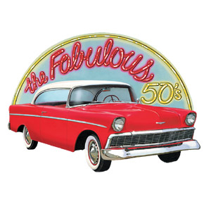 ENSEIGNE "FABULOUS 5O's" 18" X 25"