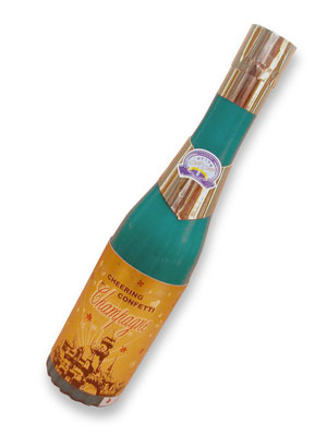 BOUTEILLE CHAMPAGNE SERPENTIN BLANC ET OR 16" (POUR L'EXTERIEUR)