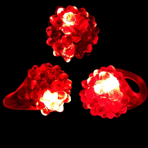 BAGUE DEL LUMINEUSE- ROUGE - PAQUET DE 24