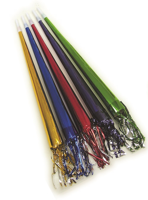 24'' JUMBO HORN WITH METALLIC FRINGE - PACK OF 25