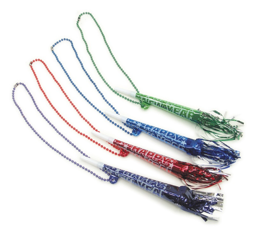 COLLIER FLUTES 33" AVEC FRANGE - PAQUET DE 25