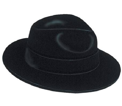 CHAPEAUX GANGSTER VELOUR NOIR - PAQUET DE 48