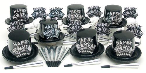 SILVER SPARKLE PARTY KIT - ENSEMBLE POUR 50