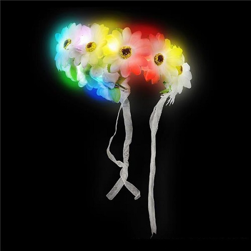 COURONNE DE FLEURS LUMINEUSES - BATTERIES INCLUSES