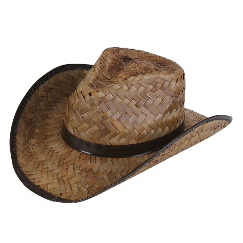 CHAPEAU DE COWBOY EN PAILLE BRUN