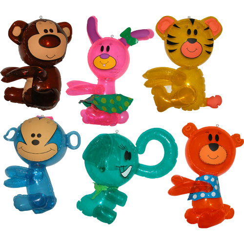 ANIMAL HUG ME GONFLABLE 14" - ASSORTIES - PAQUET DE 12 #285