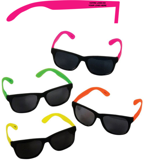 LUNETTES DE SOLEIL FLUO EN PLASTIQUE - ASSORTIES - PAQUET DE 12 #313