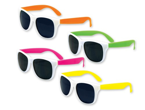 LUNETTE BLANCHE BRANCHE NEON - PAQUET DE 12 - ASSORTIES