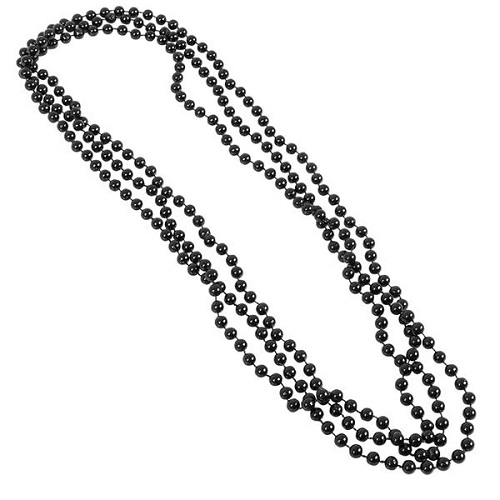 COLLIER DE PERLES 33" - NOIR - PAQUET DE 12