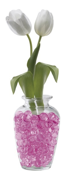 PERLES D'EAU DECORATIVES EN GEL - ROSE - (½ OZ) -(DISC.)