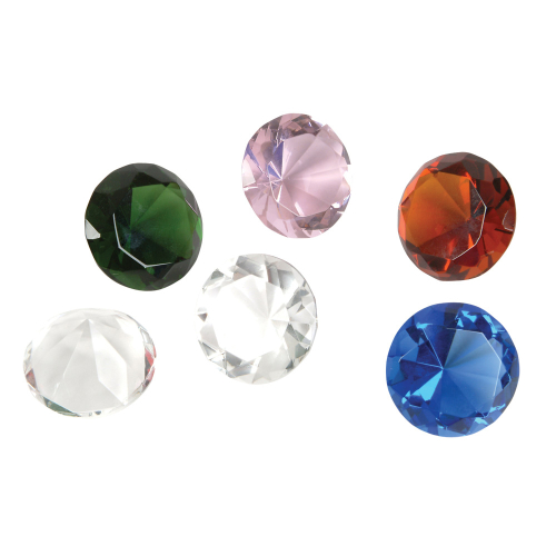 DIAMANT CRISTAL D'IMITATION 1.6" - ASSORTIES - PAQUET DE 12