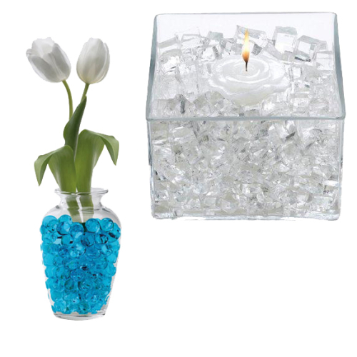 CUBES D'EAU DECORATIFS EN GEL - BLEU - (POT DE 10 OZ)