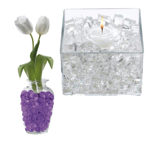 CUBES D'EAU DECORATIFS EN GEL - MAUVE - (POT DE 10 OZ)