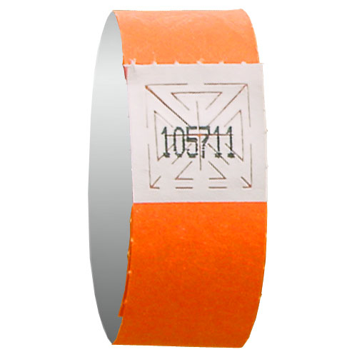BRACELET D'ADMISSION ORANGE FLUO - 3/4"- PAQUET DE 500 UNITES