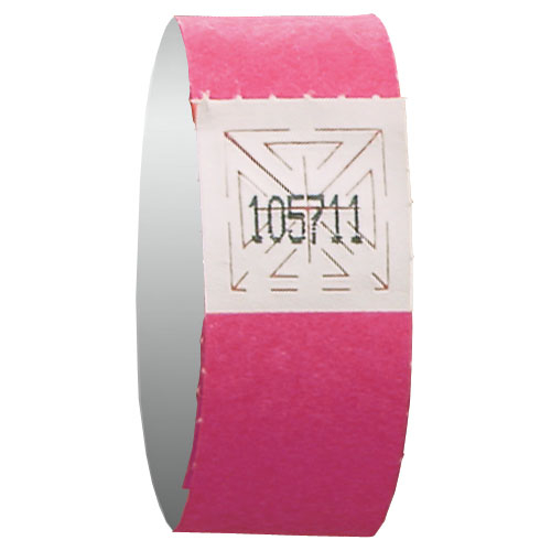 BRACELET D'ADMISSION ROSE FLUO - 3/4" - PAQUET DE 500 UNITES