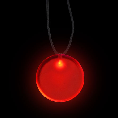 BADGE DEL ROND AVEC CORDON - ROUGE - 3 BATTERIES AG3 INCLUSES & REMPLAÇABLES