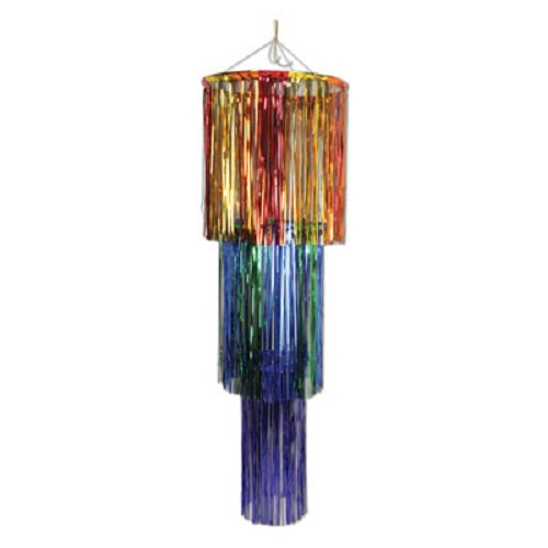 4' SHIMMERING CHANDELIERS MULTICOLOR - PACK OF 6