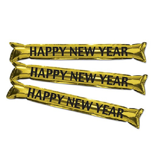 BATON BANG 22" HAPPY NEW YEAR - OR - PAQUET DE 25 PAIRES
