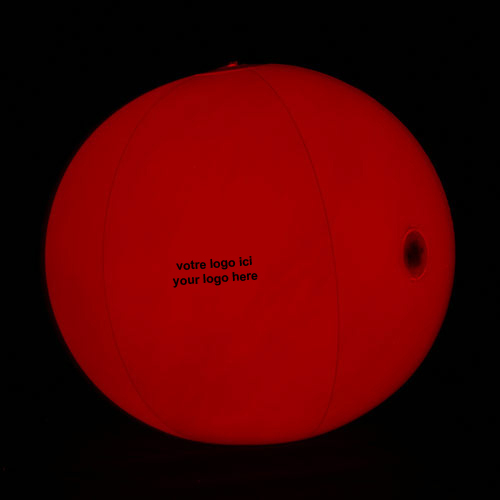 BALLON DE PLAGE LUMINEUX DEL - ROUGE - 20"- 3 SECTIONS DE 3 BATTERIES AG13 INCLUSES & REMPLAÇABLES #96