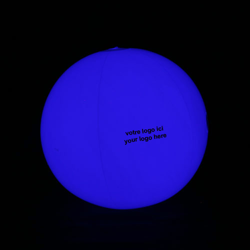 BALLON DE PLAGE LUMINEUX DEL - BLEU - 20"- 3 SECTION DE 3 BATTERIES AG13 INCLUSES & REMPLAÇABLES #98