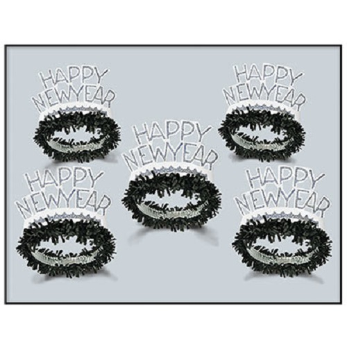 TIARES NEW YEAR NOIR &BLANC - PAQUET DE 50